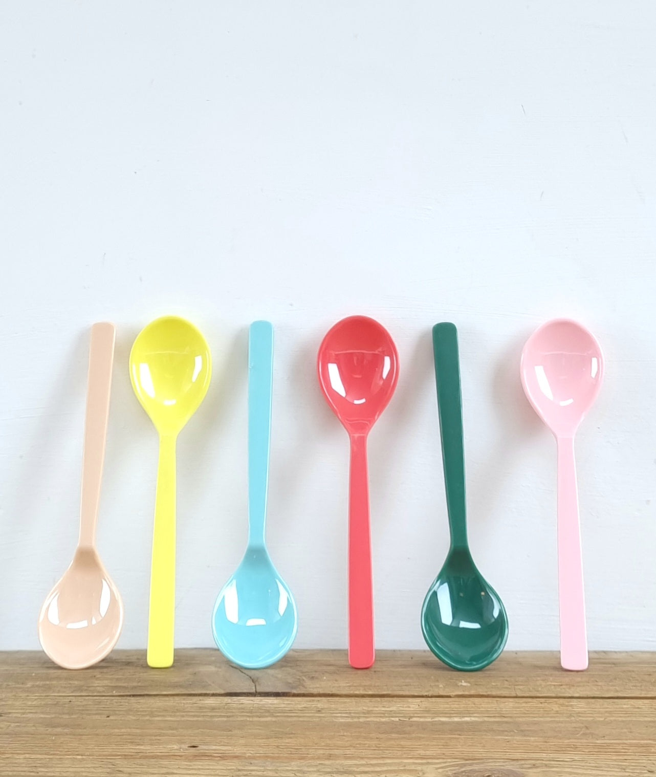 Set of 6 melamine tea spoons