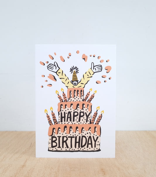 Happy birthday out of cake card
