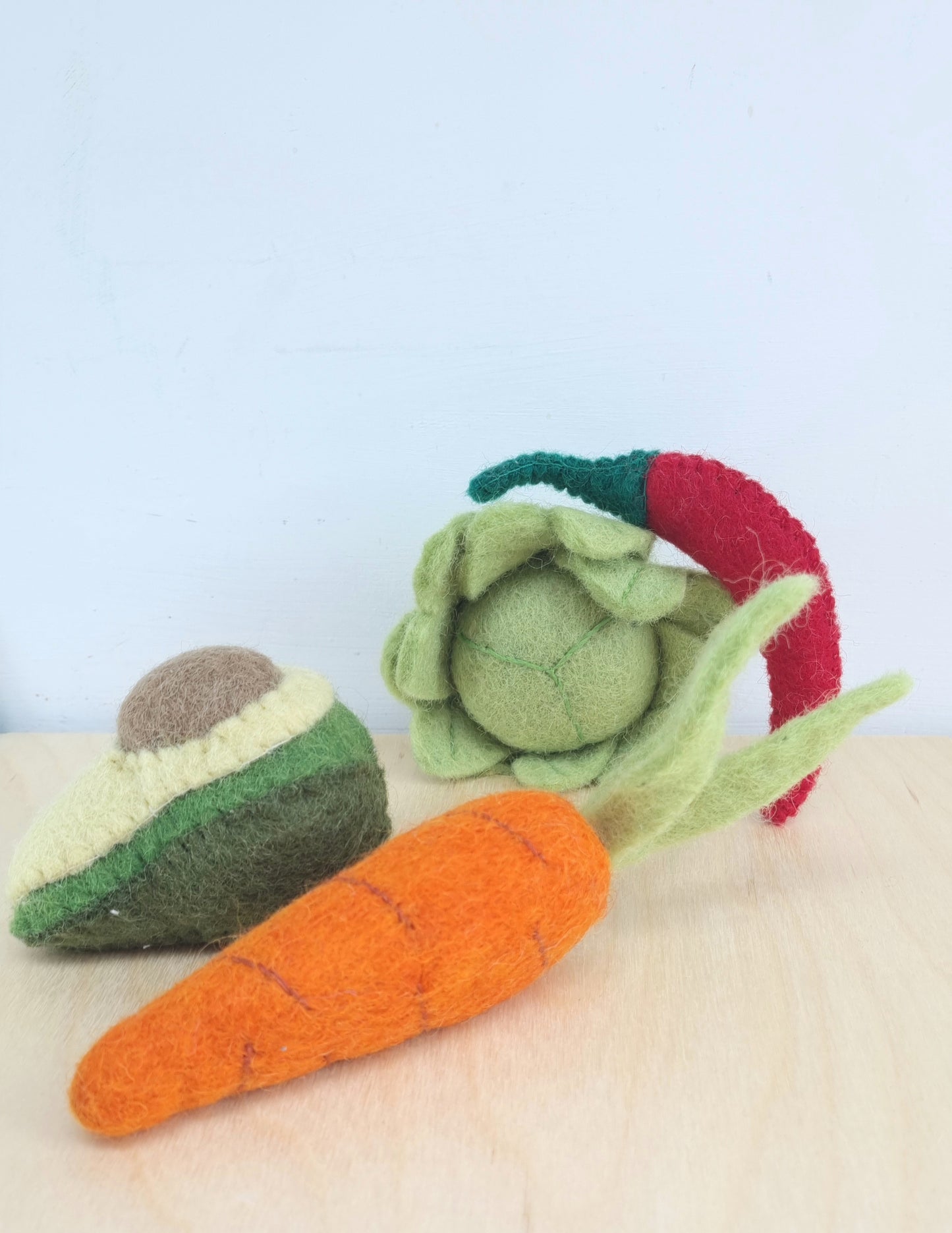 Felt vegetables