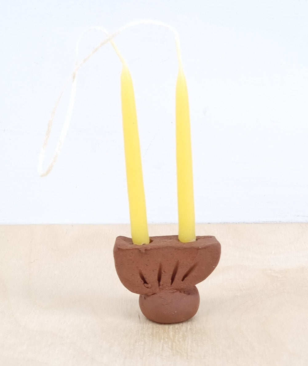 Pair of mini beeswax candles