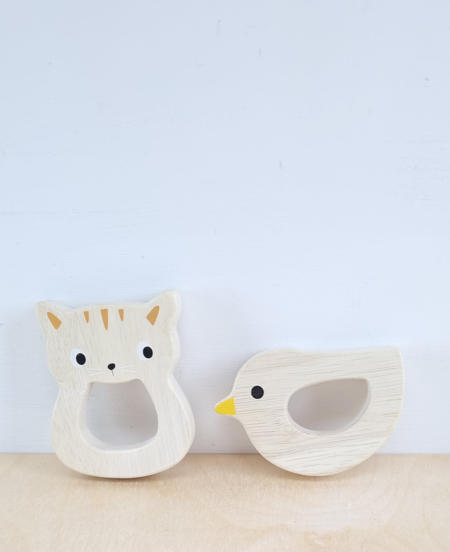 Bird and kitten teethers