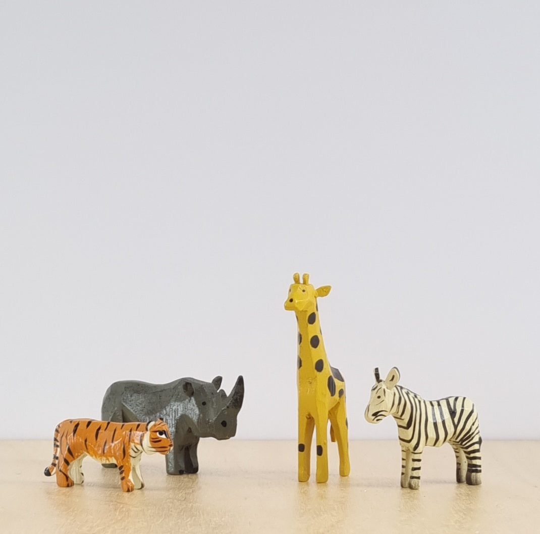 Mini wooden wild animals