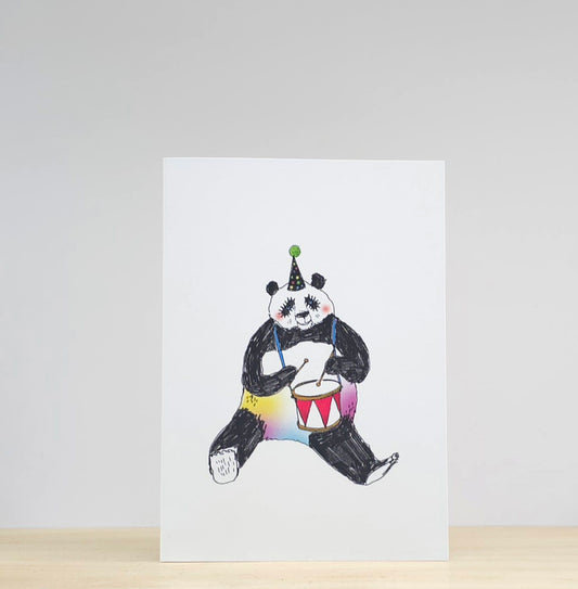 Drumming panda card