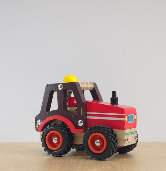 Small wooden tractor