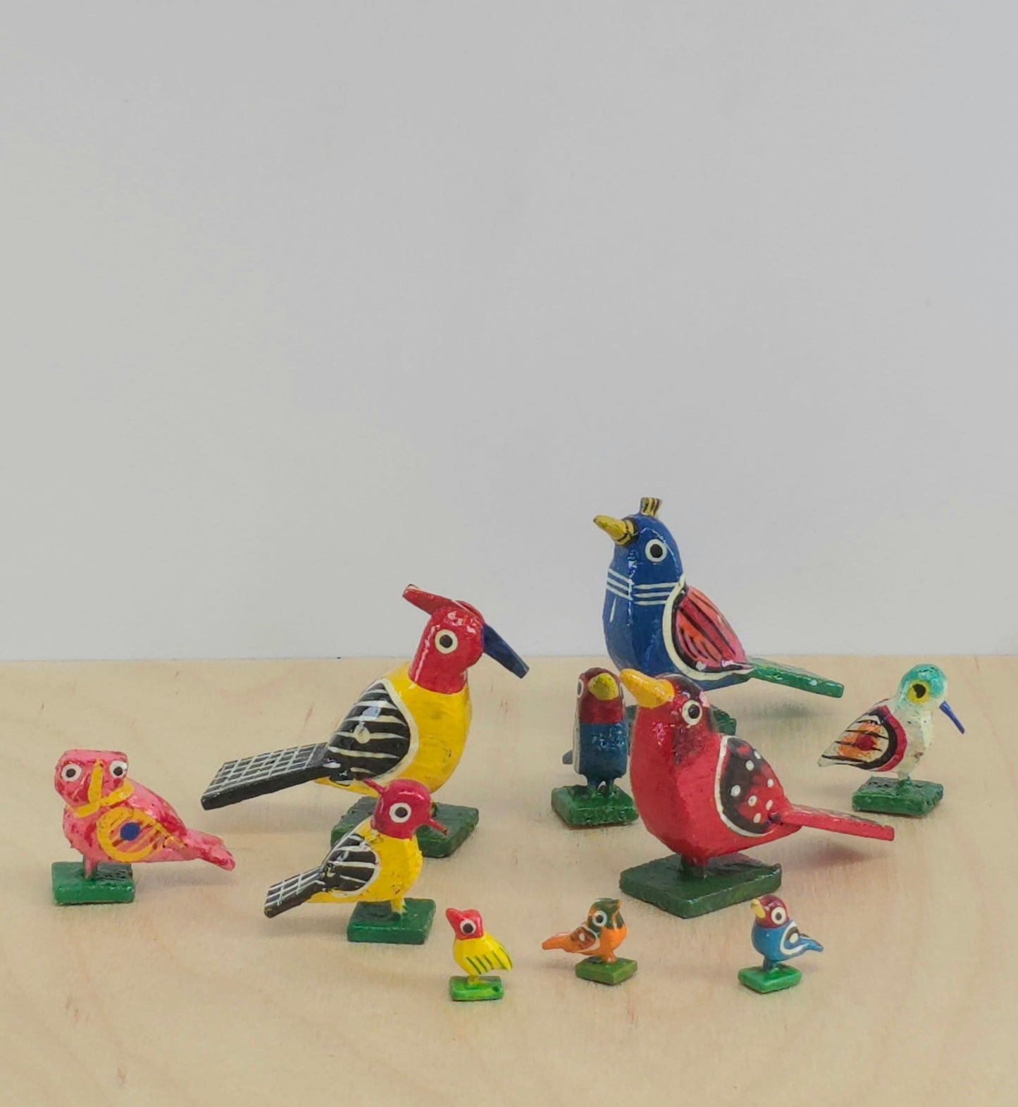 Hand made wooden birds