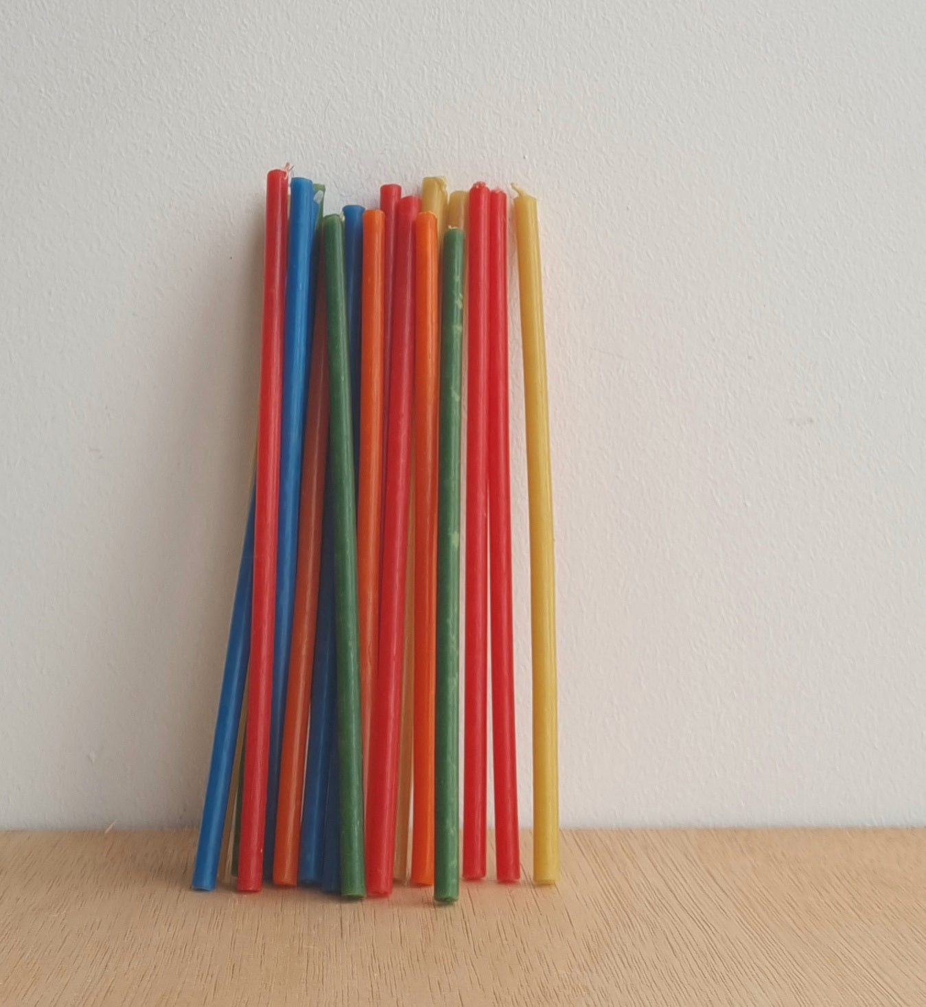 Mixed colour beeswax birthday candles
