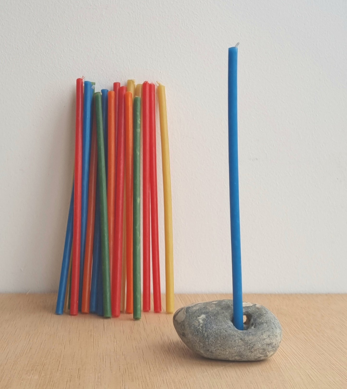 Mixed colour beeswax birthday candles