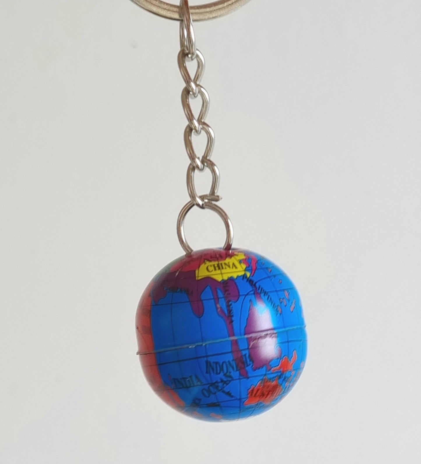 Tin globe key ring