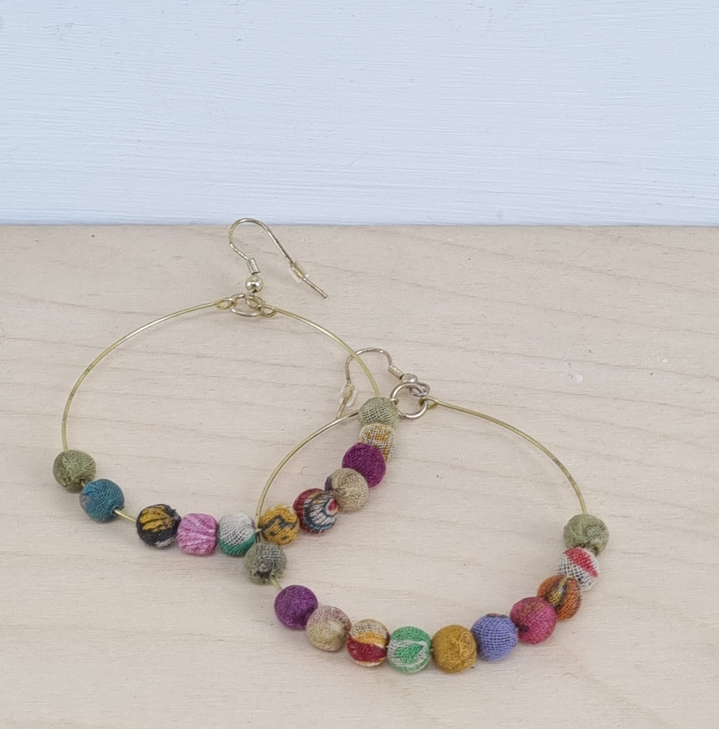 Sari bead hoops