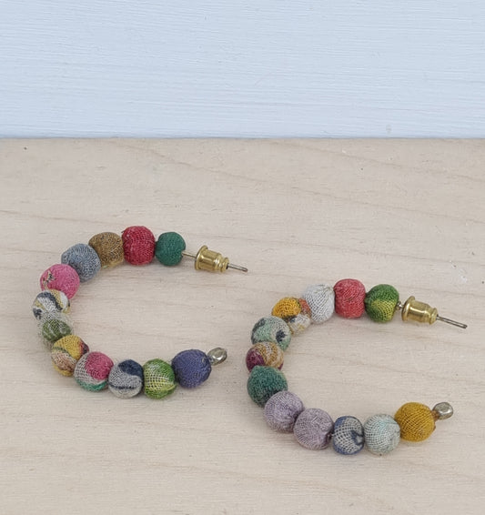 Sari bead hoops