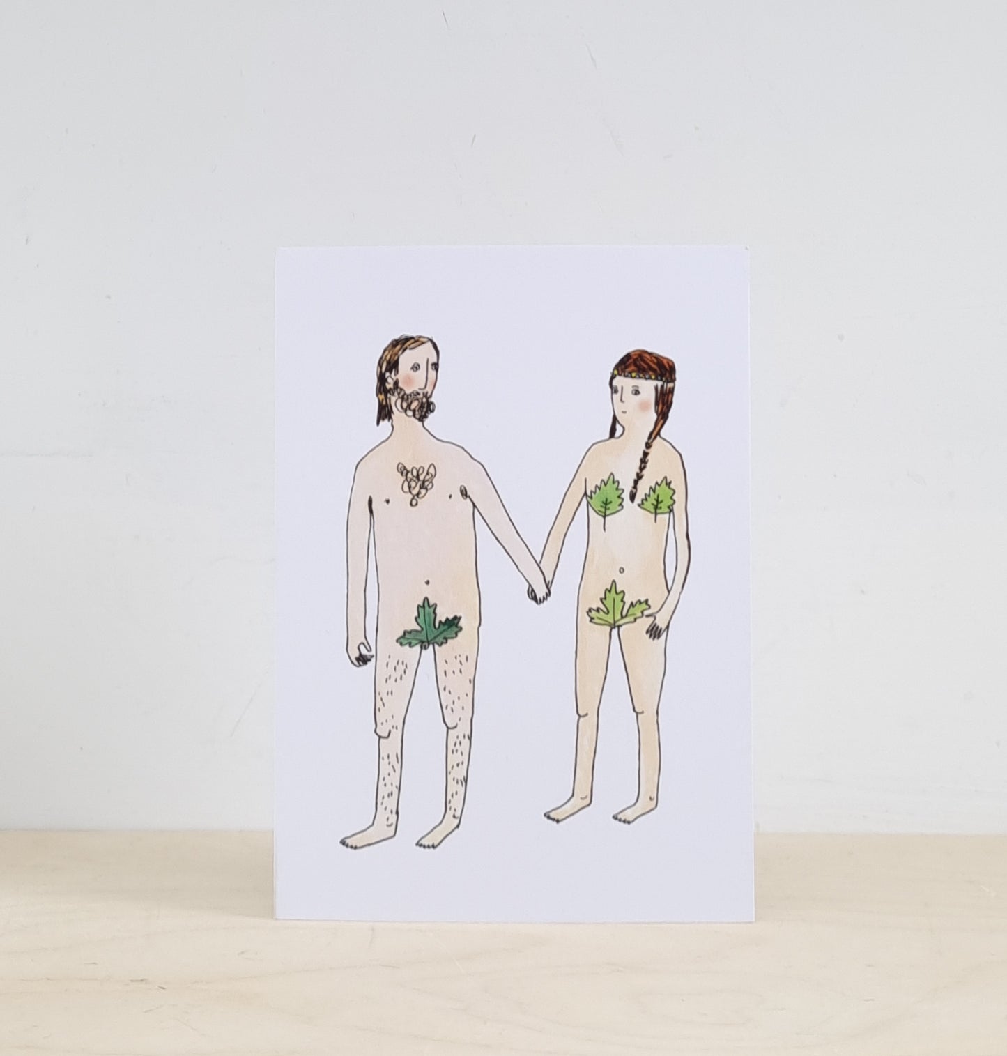 Nude newly weds greeting card