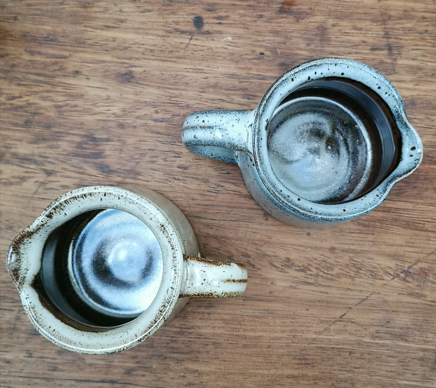 Hand thrown milk jug