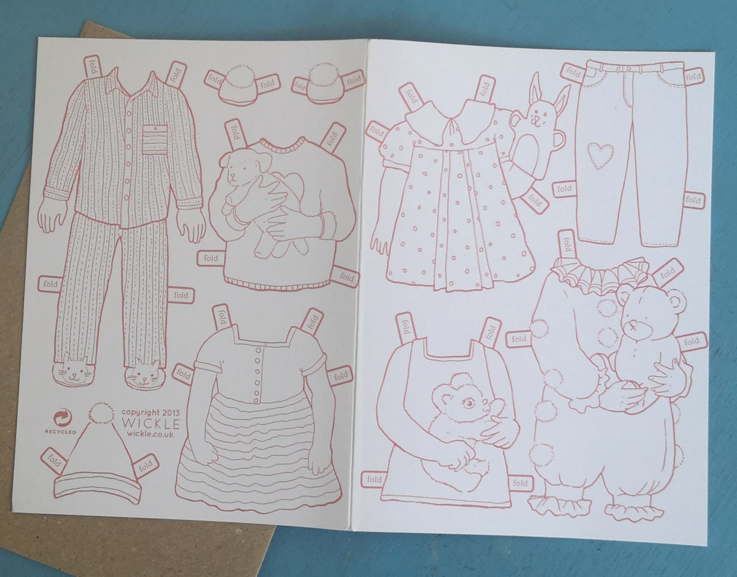 Paper doll clothes card
