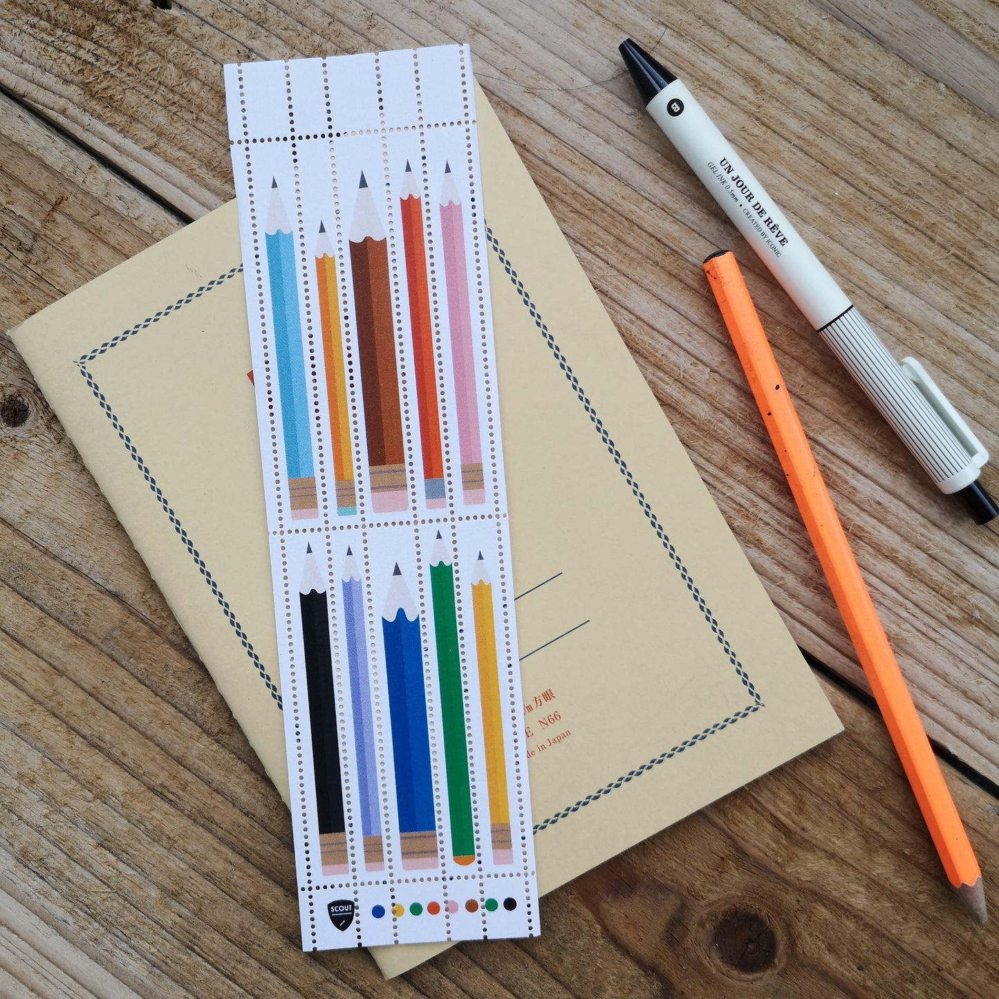 10 pencils stamps