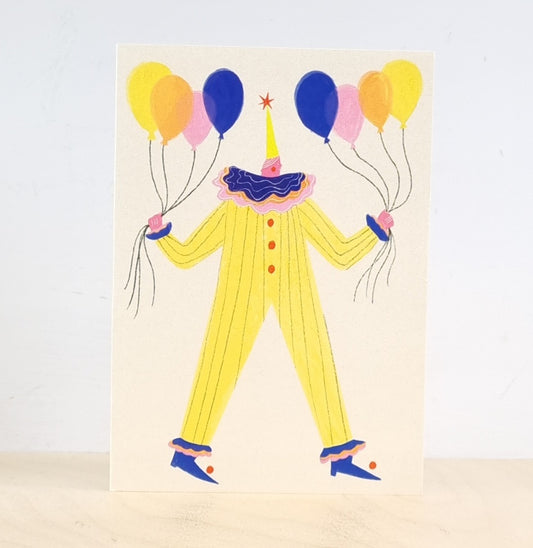 Clown with balloons card