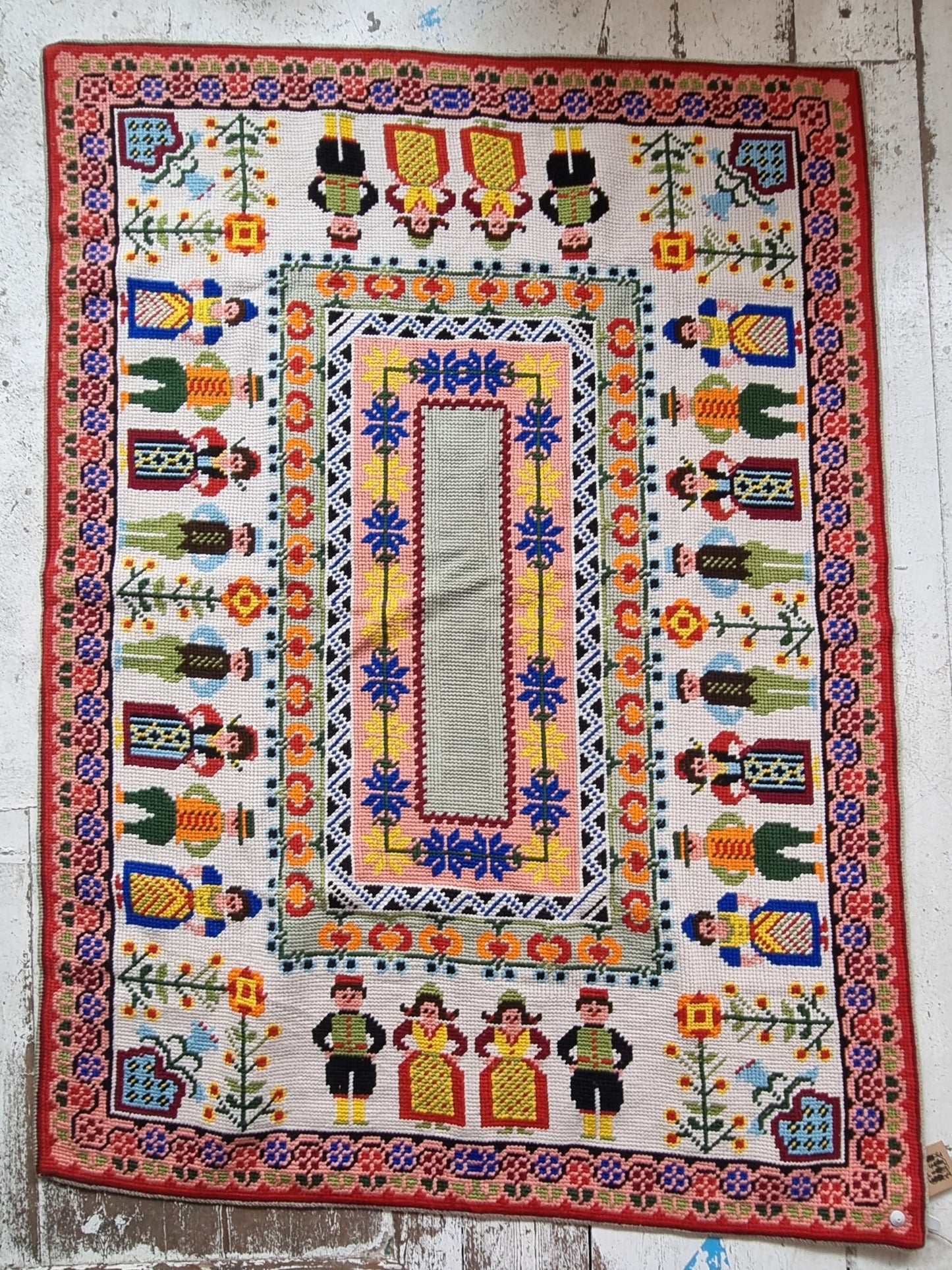 Vintage embroidered rug