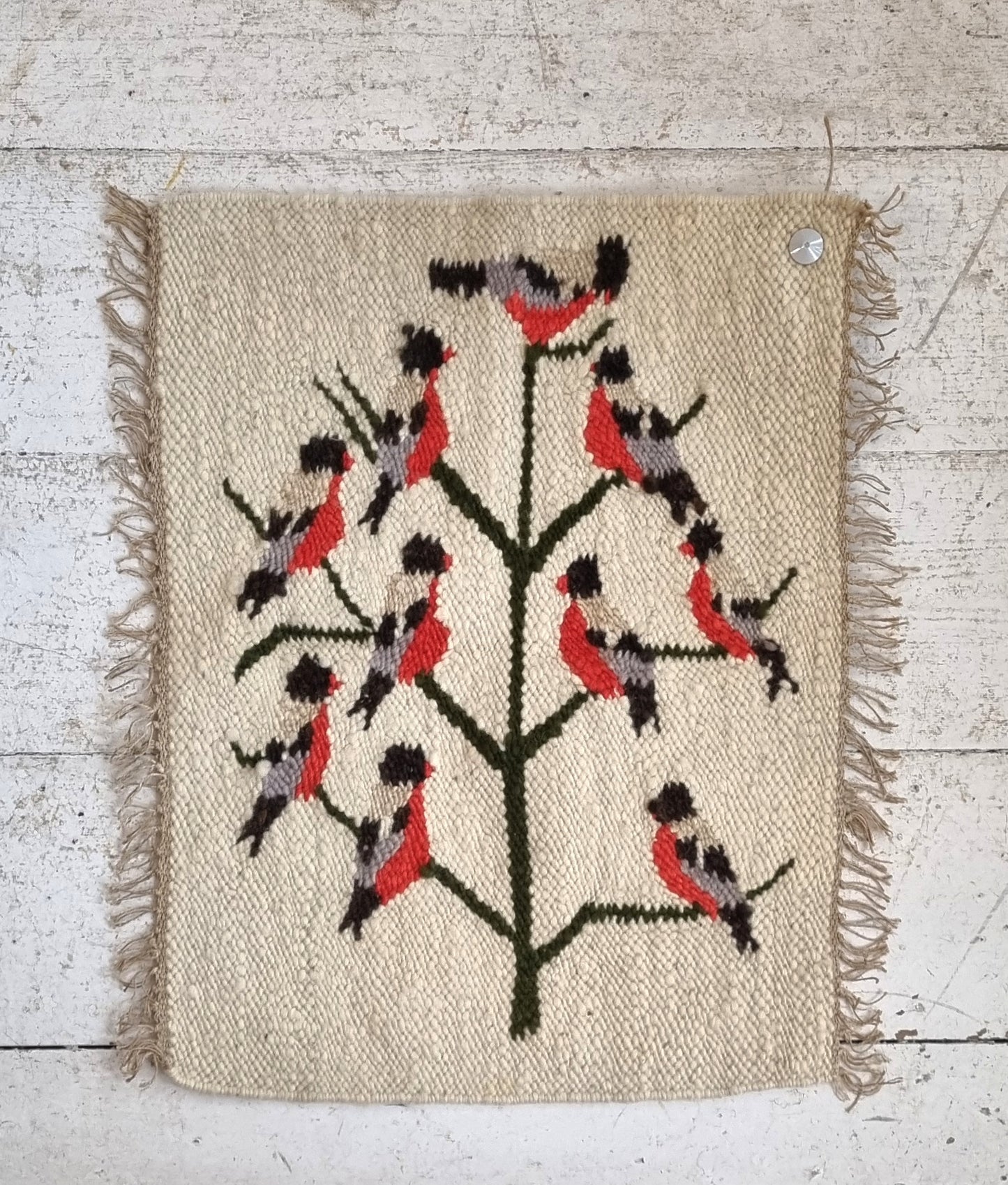 Vintage birds in a tree rug