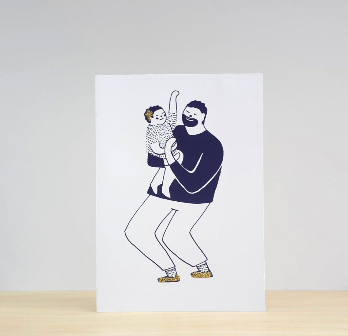 Dancing daddy and child card