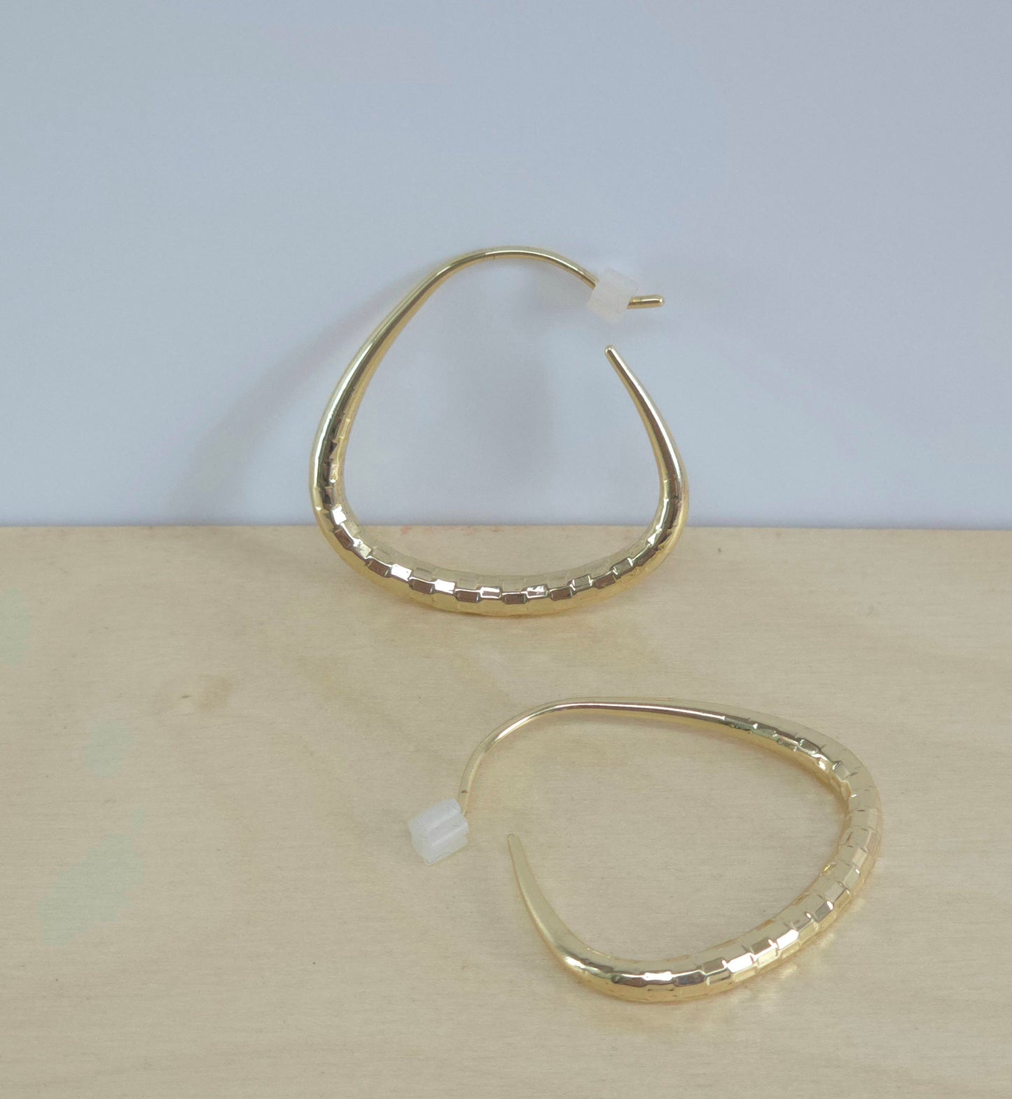 Gold plated triangle hoops