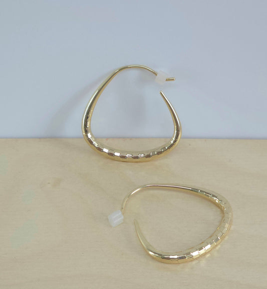 Gold plated triangle hoops