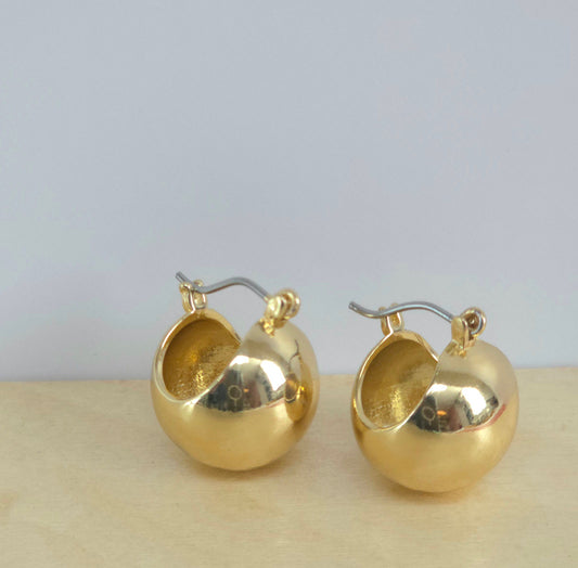 Gold ball earrings