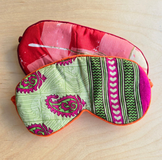 Recycled sari eye mask
