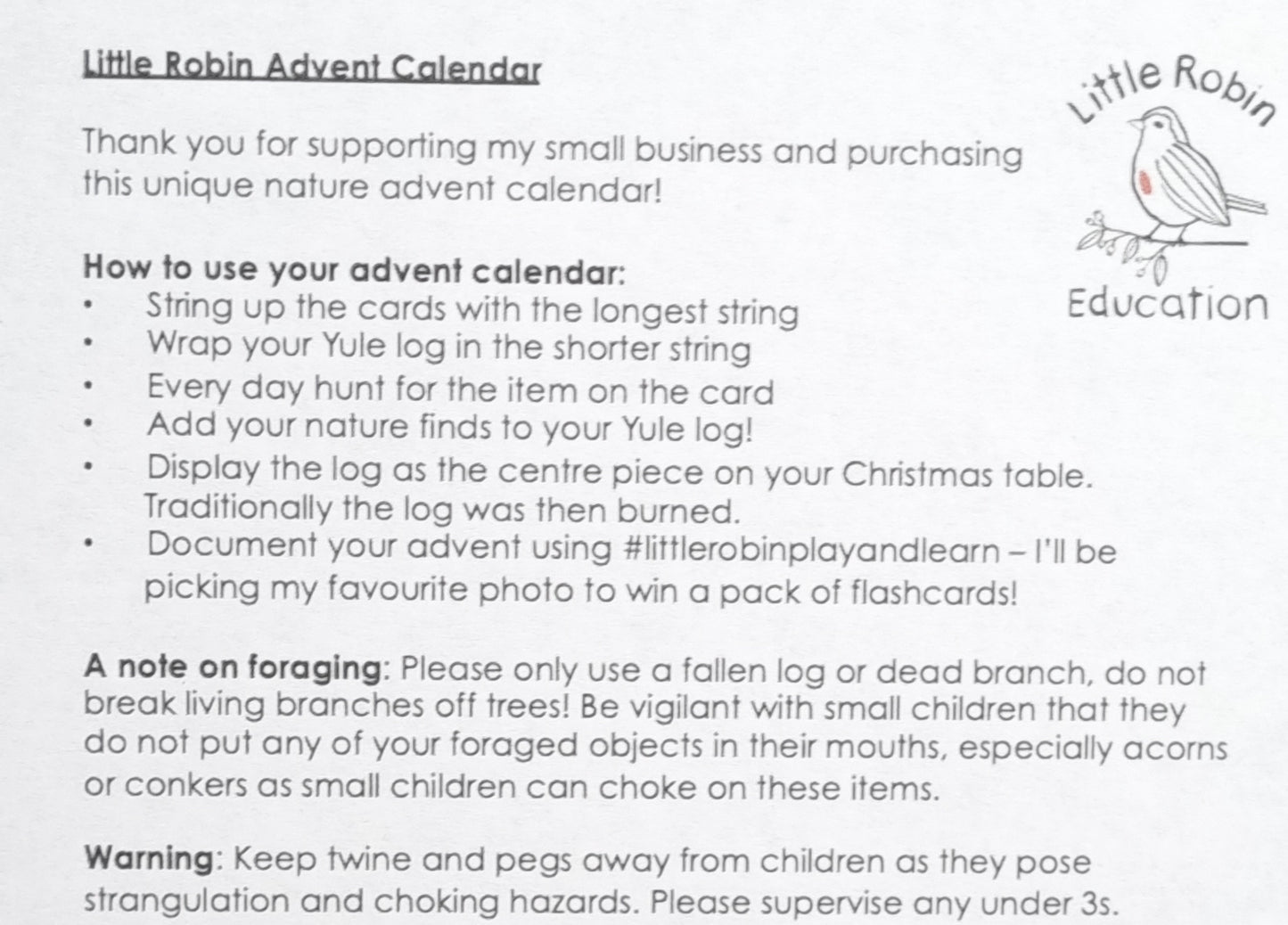 Little Robin Advent Calendar