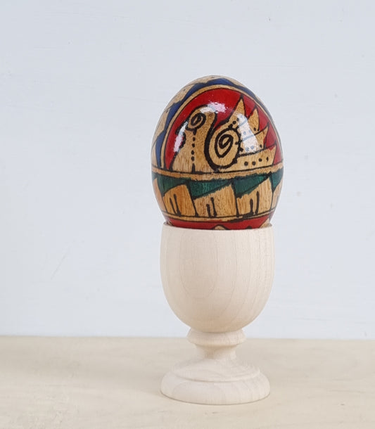 Hand painted wooden egg shaker