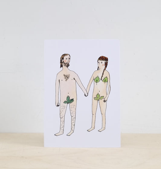 Nude newly weds greeting card