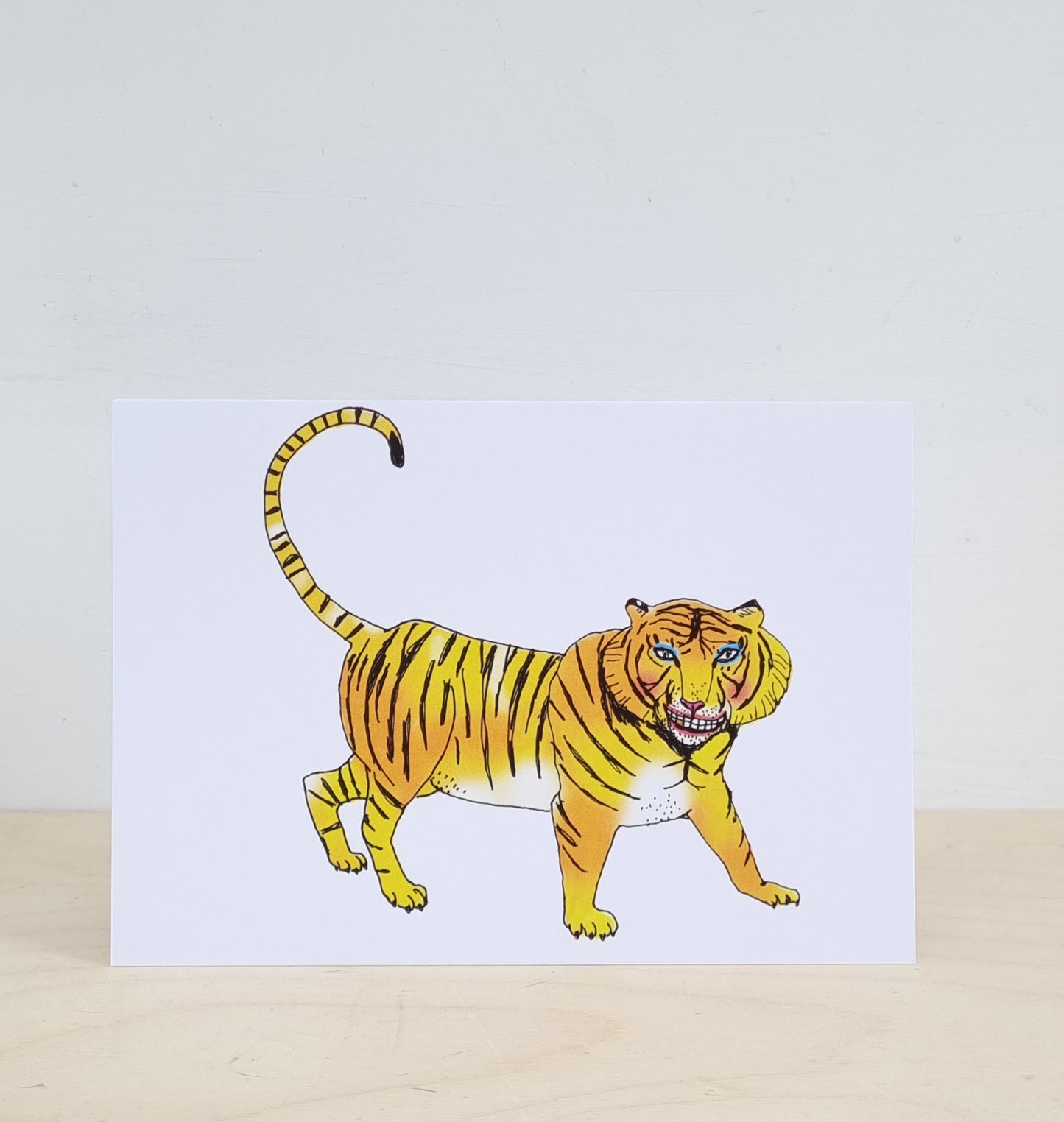 Tense tiger greeting card