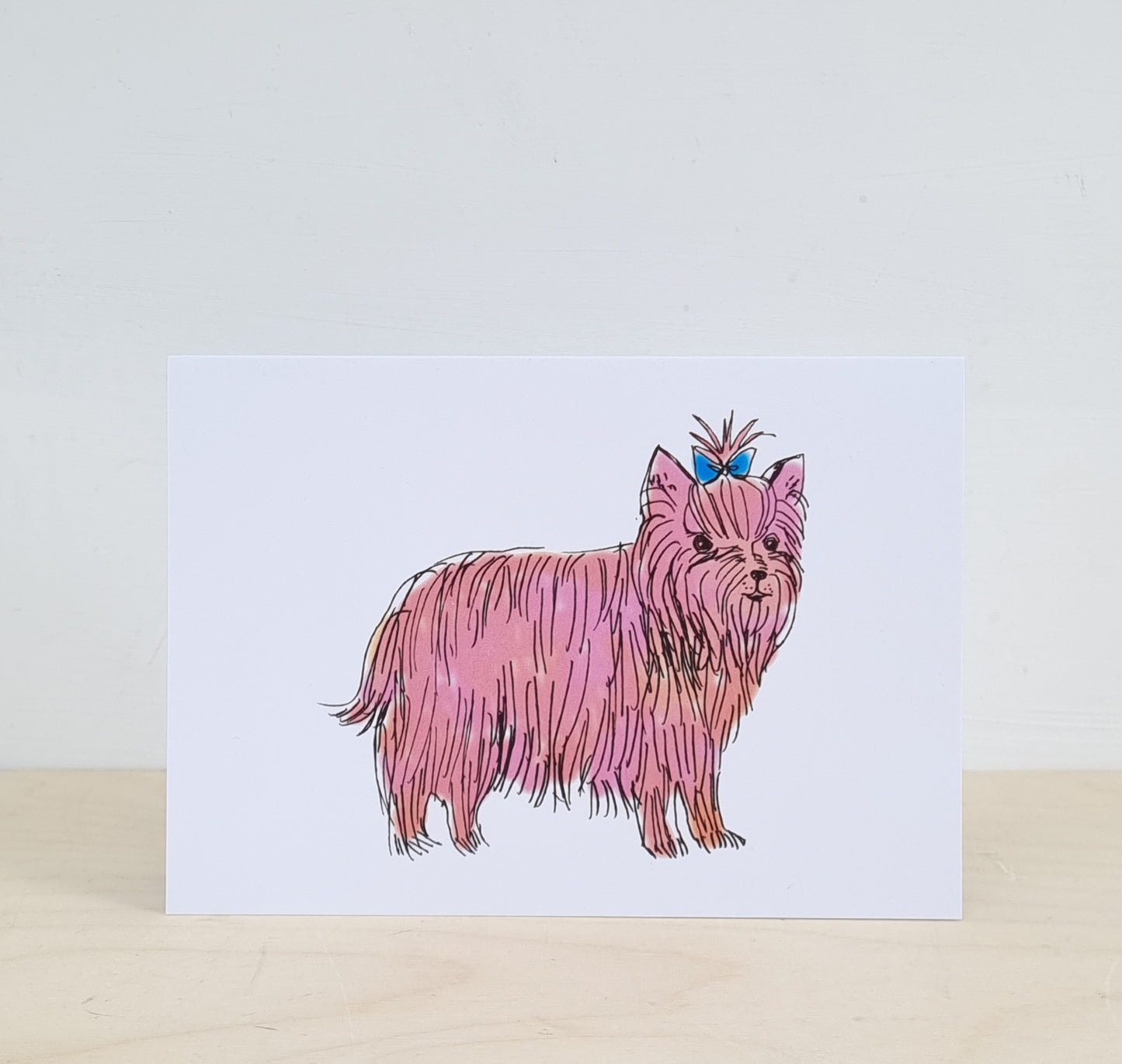Pink puppy greeting card