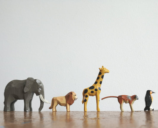 Mini wooden wild animals